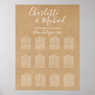 Poster Gráfico de Assentos de Casamento Rústico Elegante