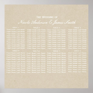 Poster Gráfico de Assentos de Casamento Rústico Moderno K