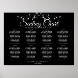 Poster Gráfico de Assentos de Casamento Simples 8 Mesas C