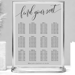 Poster Gráfico de Assentos de Casamento Simples Cinza Cla