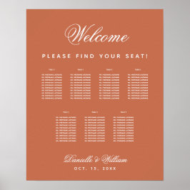 Poster Gráfico de assentos de casamento simples com 7 mes