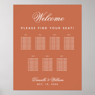 Poster Gráfico de assentos de casamento simples com 7 mes