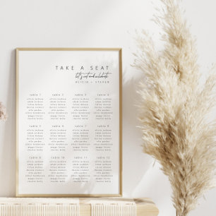 Poster Gráfico de Assentos de Casamento Simples Elegante