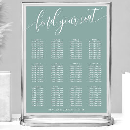 Poster Gráfico de Assentos de Casamento Simples em Azul P