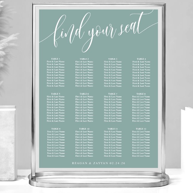 Poster Gráfico de Assentos de Casamento Simples em Azul P (Criador carregado)
