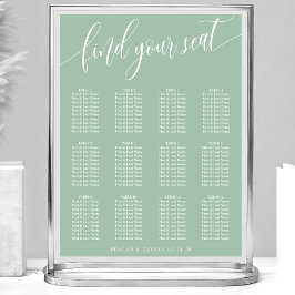 Poster Gráfico de Assentos de Casamento Simples em Hortel