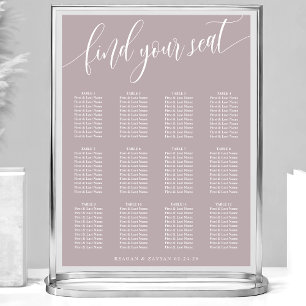 Poster Gráfico de Assentos de Casamento Simples em Lavand