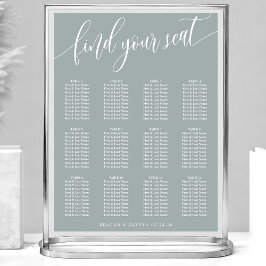 Poster Gráfico de Assentos de Casamento Simples em Sage E