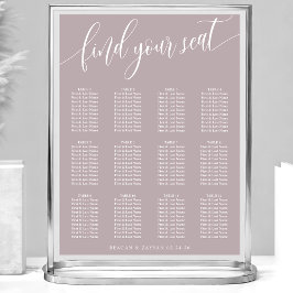 Poster Gráfico de Assentos de Casamento Simples Lavanda E