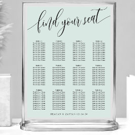 Poster Gráfico de Assentos de Casamento Simples Pastel Mi