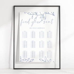 Poster Gráfico de Assentos de Casamento Simples Periwinkl