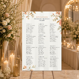 Poster Gráfico de Assentos de Casamento | Sinal de Recepç