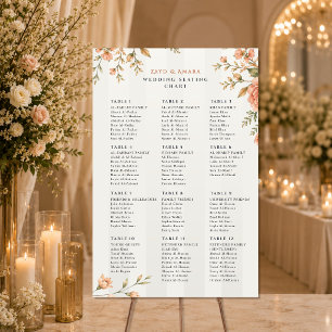 Poster Gráfico de Assentos de Casamento Sinal de Recepç