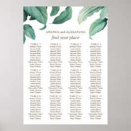 Poster Gráfico de assentos de casamento tropical em aquar
