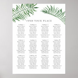 Poster Gráfico de assentos de casamento tropical para imp