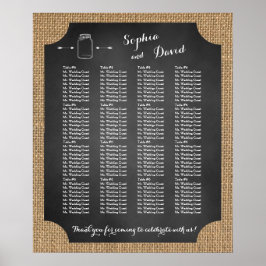 Pôster Gráfico de Assentos de Casamento Único em Pote de 