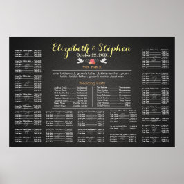 Pôster Gráfico de Assentos de Casamentos de Linn Branca e