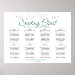 Poster Gráfico de Assentos de Casamentos de Mesa Elegante