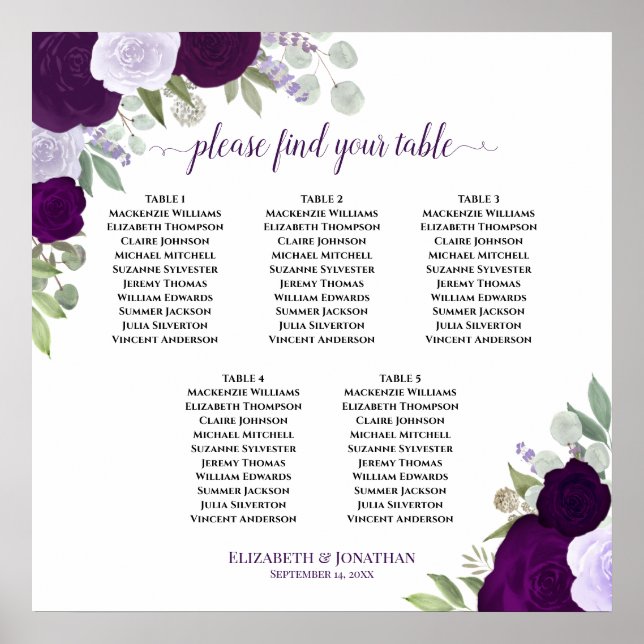 Poster Gráfico de Assentos de Casamentos Elegantes com Me (Frente)