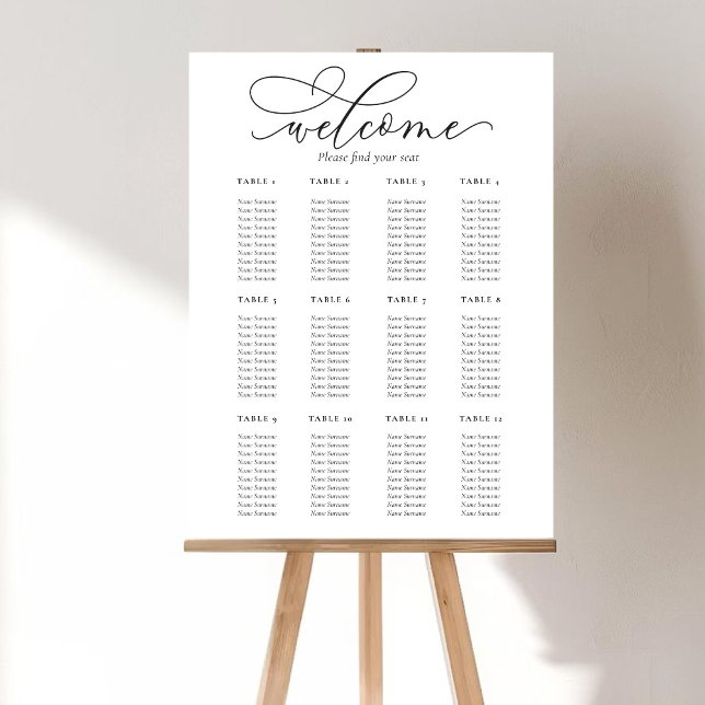 Poster Gráfico de assentos de Casamentos Elegantes e Mode (Criador carregado)