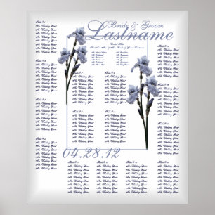 Poster Gráfico de Assentos de Convidado Iris Azul