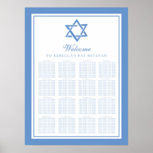 Poster Gráfico de Assentos de David - Estrela Azul Claro