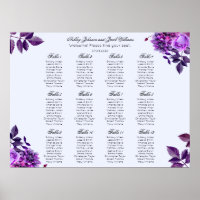 Gráfico de assentos de flores roxas. Flórida viole