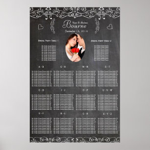 Poster Gráfico de Assentos de Foto de Quadro Negro Modern