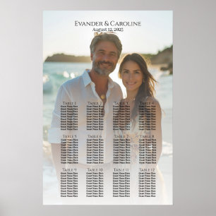 Poster Gráfico de assentos de fotos elegantes 12 mesas