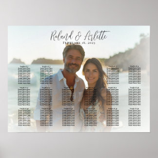 Poster Gráfico de assentos de fotos elegantes 16 mesas