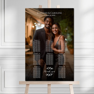 Poster Gráfico de assentos de fotos elegantes 8 mesas
