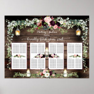Poster Gráfico de Assentos de Luxo Convidado - Blush Rosa