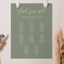 Gráfico de Assentos de Mesa 8 Cor Verde Sage Elega