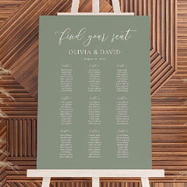 Poster Gráfico de Assentos de Mesa 9 Cor Verde Sálvia Ele