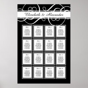 Pôster Gráfico de Assentos de Mesa Clássico Elegante 16