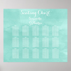 Poster Gráfico de assentos de mesa de aqua verde moderna