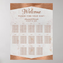 Gráfico de Assentos de Mesa de Casamento de Cobre 