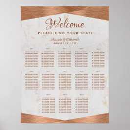 Poster Gráfico de Assentos de Mesa de Casamento de Cobre