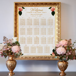 Poster Gráfico de Assentos de Mesa de Casamento de Mármor