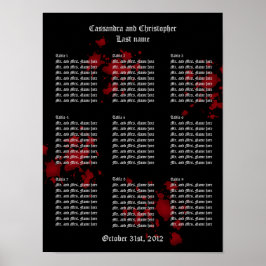 Poster Gráfico de assentos de mesa de convidado de casame