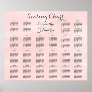 Poster Gráfico de assentos de mesa de cor rosa-claro-clar