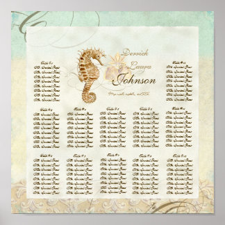 Poster Gráfico de Assentos de Mesa de Recepção, Litoral d