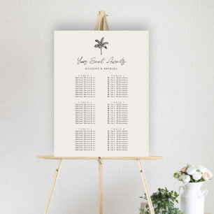 Poster Gráfico de Assentos de Mesa do Casamento de Palm T