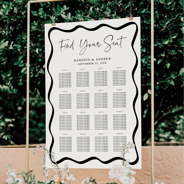 Poster Gráfico de Assentos de Mesa para 16 Pessoas com Mo (Criador carregado)