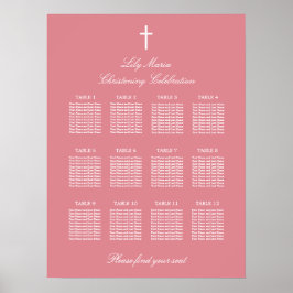 Poster Gráfico de Assentos de Mesa rosa 12