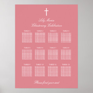 Poster Gráfico de Assentos de Mesa rosa 12