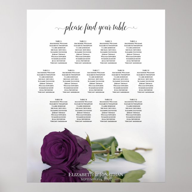 Poster Gráfico de Assentos de Mesa Rosa 13 com Roxo de am (Frente)