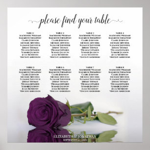 Poster Gráfico de Assentos de Mesa Rosa 8 Púrpura de amei