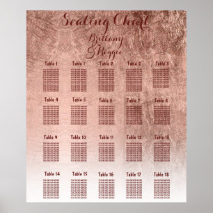 Poster Gráfico de assentos de mesa rosa dourado de luxo 1