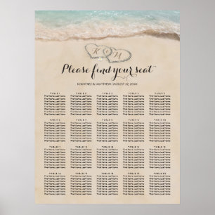 Poster Gráfico de Assentos de Mesa Tropical Beach Wedding